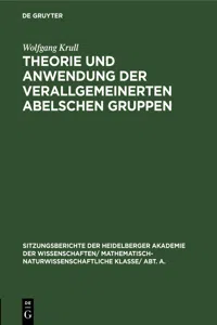 Theorie und Anwendung der verallgemeinerten Abelschen Gruppen_cover