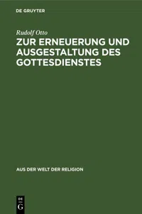 Zur Erneuerung und Ausgestaltung des Gottesdienstes_cover