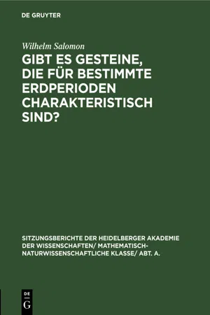 Gibt es Gesteine, die für bestimmte Erdperioden charakteristisch sind?