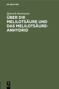 Über die Melilotsäure und das Melilotsäure-Anhydrid_cover