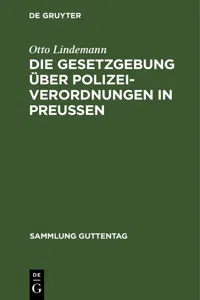 Die Gesetzgebung über Polizeiverordnungen in Preußen_cover