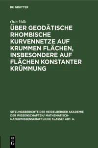 Über geodätische rhombische Kurvennetze auf krummen Flächen, insbesondere auf Flächen konstanter Krümmung_cover