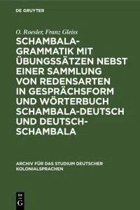 Schambala-Grammatik mit Übungssätzen nebst einer Sammlung von Redensarten in Gesprächsform und Wörterbuch schambala-deutsch und deutsch-schambala_cover