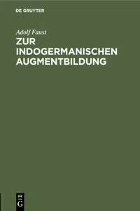 Zur indogermanischen Augmentbildung_cover