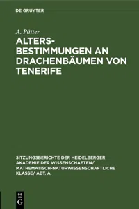 Altersbestimmungen an Drachenbäumen von Tenerife_cover