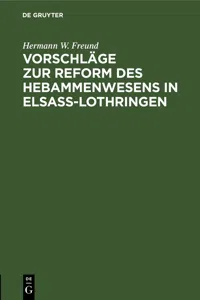 Vorschläge zur Reform des Hebammenwesens in Elsaß-Lothringen_cover