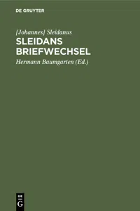 Sleidans Briefwechsel_cover