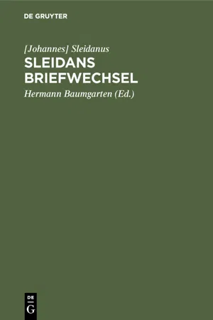 Sleidans Briefwechsel