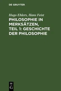 Philosophie in Merksätzen, Teil 1: Geschichte der Philosophie_cover