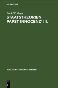 Staatstheorien Papst Innocenz' III._cover