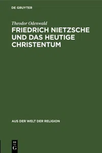 Friedrich Nietzsche und das heutige Christentum_cover