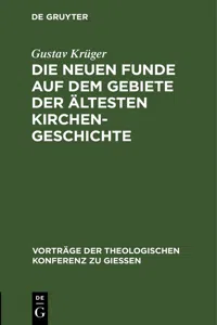 Die neuen Funde auf dem Gebiete der ältesten Kirchengeschichte_cover