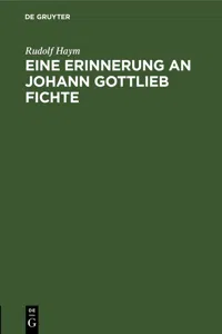 Eine Erinnerung an Johann Gottlieb Fichte_cover