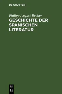 Geschichte der spanischen Literatur_cover