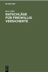 Ratschläge für freiwillig Versicherte_cover