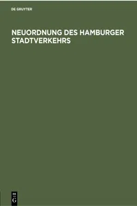 Neuordnung des Hamburger Stadtverkehrs_cover