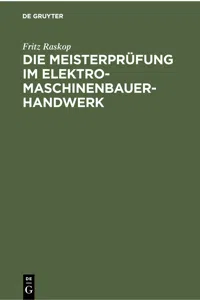 Die Meisterprüfung im Elektro-Maschinenbauer-Handwerk_cover