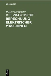 Die praktische Berechnung elektrischer Maschinen_cover