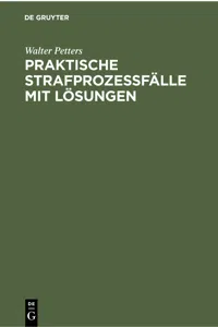 Praktische Strafprozeßfälle mit Lösungen_cover