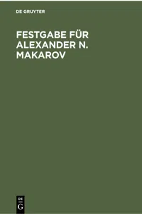 Festgabe für Alexander N. Makarov_cover