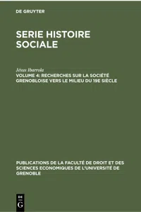 Recherches sur la société grenobloise vers le milieu du 19e siècle_cover