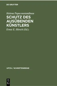 Schutz des Ausübenden Künstlers_cover