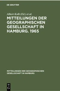 Mitteilungen der Geographischen Gesellschaft in Hamburg. 1965_cover