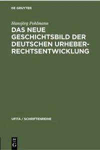 Das Neue Geschichtsbild der Deutschen Urheberrechtsentwicklung_cover