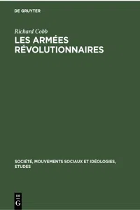 Richard Cobb: Les Armées Révolutionnaires. Volume 1_cover