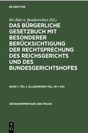 Allgemeiner Teil, §§ 1–240