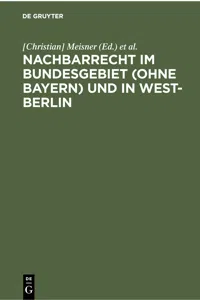 Nachbarrecht im Bundesgebiet und in West-Berlin_cover