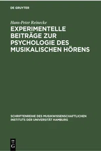 Experimentelle Beiträge zur Psychologie des musikalischen Hörens_cover