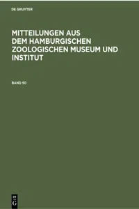 Mitteilungen aus dem Hamburgischen Zoologischen Museum und Institut. Band 50_cover