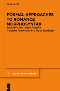 Formal Approaches to Romance Morphosyntax_cover