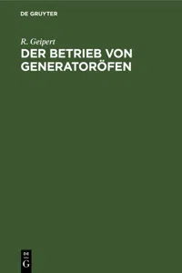 Der Betrieb von Generatoröfen_cover