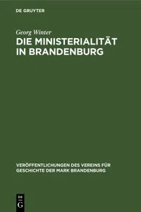 Die Ministerialität in Brandenburg_cover