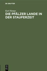 Die Pfälzer Lande in der Stauferzeit_cover