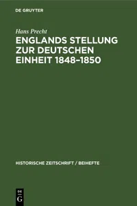 Englands Stellung zur Deutschen Einheit 1848–1850_cover