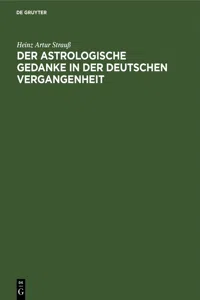 Der astrologische Gedanke in der deutschen Vergangenheit_cover