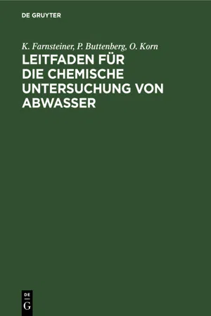 Leitfaden für die chemische Untersuchung von Abwasser