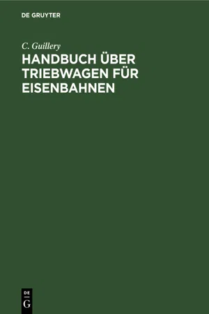 Handbuch über Triebwagen für Eisenbahnen