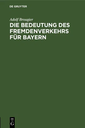 Die Bedeutung des Fremdenverkehrs für Bayern