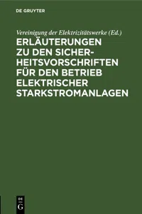 Erläuterungen zu den Sicherheitsvorschriften für den Betrieb elektrischer Starkstromanlagen_cover