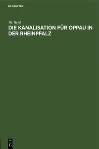 Die Kanalisation für Oppau in der Rheinpfalz_cover