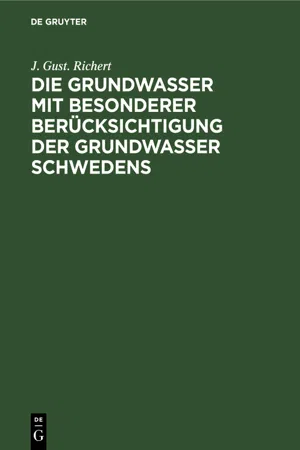 Die Grundwasser mit besonderer Berücksichtigung der Grundwasser Schwedens