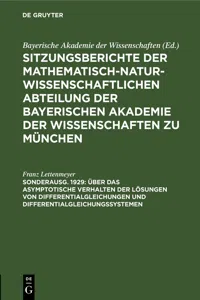 Über das asymptotische Verhalten der Lösungen von Differentialgleichungen und Differentialgleichungssystemen_cover