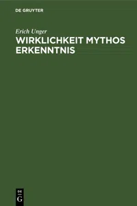 Wirklichkeit Mythos Erkenntnis_cover