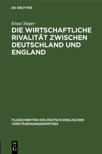 Die wirtschaftliche Rivalität zwischen Deutschland und England_cover