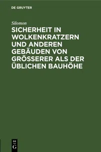 Sicherheit in Wolkenkratzern und anderen Gebäuden von größerer als der üblichen Bauhöhe_cover