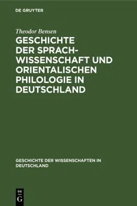 Geschichte der Sprachwissenschaft und orientalischen Philologie in Deutschland_cover